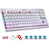 Falcon  Z-77 87-key Mechanical Keyboard with Brown Switches- White